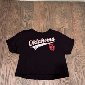 Oklahoma Graphic Black Crop Top